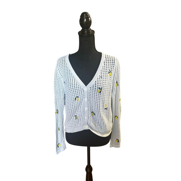 Forever 21 Lemon Blue Knit Cardigan – Size 0 - Picture 1 of 7